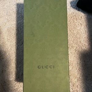 Gucci Beige Fabric (2) Bag and green box.